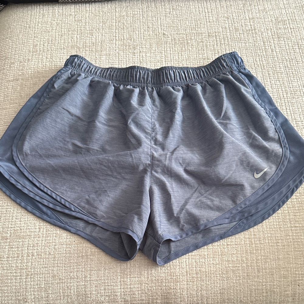 Nike Dri-FIT Tempo Running Shorts Blue Obsidian Heather Mesh Panels Large